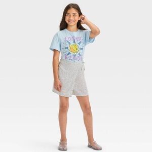 Girls' Disney Wish 2pc Cosmic & Cool Top and Bottom Skirt Set - Blue Small